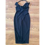 Nookie bodycon black Athena Off Shoulder Halter Midi Dress size S Photo 8