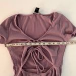 Forever 21 short sleeve lavender ribbed bodysuit with front keyhole and cutout Photo 7