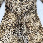 Rony Kobo Leopard Print Maxi Dress Long Sleeve V Neck Party Cocktail M Brown Size M Photo 10