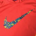 Nike Woman's  Just‎ Do It Scrambled Spell Out Swoosh Pink Pullover Hoodie Small Photo 2