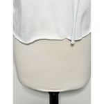 Women's Long Sleeve Pullover Raw‎ Hem Cropped Hoodie Bright White Size Medium Photo 3