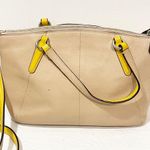 Coach  Mini Kelsey Cream Yellow Pebbled Leather Crossbody Satchel Photo 5