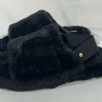 IMAN GLOBAL CHIC FAUX FUR SLINGBACK SLIPPER WOMEN 8 BLACK NEW Photo 0