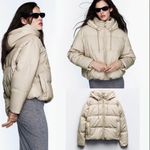 ZARA EXQUISITE Man-Made Leather PUFFER JACKET XS Photo 1