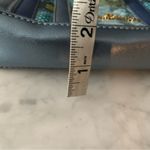 Carlos Falchi Crossbody Purse Flower Embellished Snakeskin Pattern Chain Strap Blue Photo 13