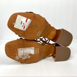 Topshop Suede Lace Wrap Gold Block Heel Sandal Photo 6