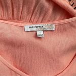Blu Pepper Coral Boho Long Sleeve Round Neck Embroidered Hem Top Size M Photo 5