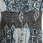 Free People  Mexicali Rose Smocked Waist Maxi Dress Blue Size XS Boho Bohemian Photo 4