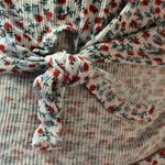 Hippie Rose  Ribbed Floral Print Short Sleeve Tie Front Top Photo 9