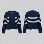 Spanx  AirEssentials Cardigan Striped Midnight Navy Size M Old Money Quiet Lux Photo 1