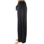 BLANK NYC Black Linen High Rise Drawstring Paperbag Wide Leg Trousers Pants L Photo 1