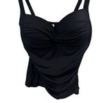 Sea Level Women's Twist Front Tankini Top Black Size 8 Photo 2