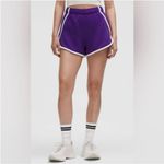 Lululemon  BNWT Scuba Mid-Rise Oversized Short 3" Trim College Purple/Light Ivory Photo 1