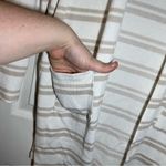 Staccato White/Tan Striped Ribbed Open Front Cardigan size Large Photo 4