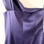 Eliza J  One Shoulder Satin Dress with Beaded Detail in Purple - Size 6 Photo 4