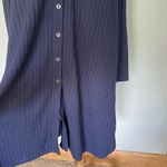 Susan Graver Cardigan Dress Women's LG Blue Sweater Liquid Knit Pockets Photo 4