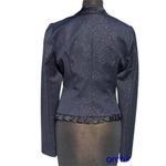 Cache Lined Midnight Navy Blue Metallic Top Satin Collar Jacket New NWT $238 Photo 4