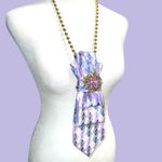 Elegant lavender pixel necktie Necklace Purple Photo 4