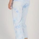 Quacker Factory  French Terry Tie-Dye Wide-Leg Pants A472423 Sky Blue Large NWT Photo 0