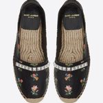 Saint Laurent studded black leather floral espadrille flats size IT 39 US 9 Photo 1