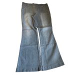 Chicos Platinum Denim Flare Leg Pull On Jeans Gray Womens Size 1.5R(10) Photo 2