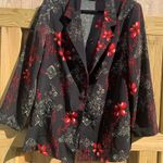 Kelly Stevens vintage black red blazer size medium Photo 0
