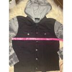 Brooklyn Cloth  LLC black denim vest w/ tie dye sz Large Photo 5