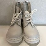 Dr. Martens White Lace Up Boots with Padded Tongue Photo 0