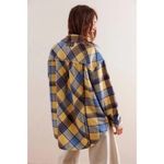 Free People  Layla Oversized Plaid Button Down Shirt Size L Photo 9