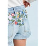 Anthropologie Pilcro Slim Boyfriend Embroidered Denim Shorts Photo 2