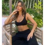 Alo Yoga Alo Waffle Weekend Escape Joggers Black High-Rise Waist Thermal Sweats Sweatpant Photo 6