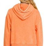 Zenana Outfitters Acid Wash Asymmetrical Fleece Hoodie Photo 1