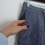 Athleta  Womens Linen Drawstring Waist Casual Wide Leg Pants Women Size 6 Gray Photo 4