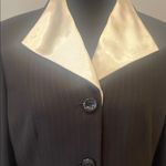 Elegant Black and White Women's pin stripe Blazer Photo 2