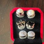 Mini Bead and Rhinestone Earring Mix Match Duo NWT White Photo 2