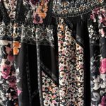 Cure 3XL Blouse Black Floral Smocked Kimono Sleeve V Neck Tie Romantic Boho Chic Size undefined Photo 5