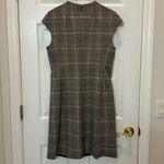 Theory Mod Belt Dress Ivory Deco Portland Plaid Size 10 Photo 5