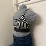 Victoria's Secret Victoria Sport The Player Black White Geometric Racerback Sport Bra S 34C Photo 1