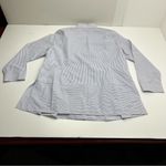 Ming Wang  Pinstripe Peplum Tunic Shirt Blue White Womens Size Large Cotton Photo 10