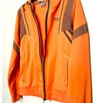 DLJ Sportswear Fluorescent Orange Zip Up Hooded Two Pocket Track Jacket Size L Size L Photo 4