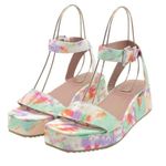 ASOS NWT Tatiana Flatform Ankle Wrap Sandals Bright Pastel Cloud Tie Dye Size 10 Photo 5
