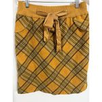 Anthropologie  Womens Mini Skirt XS Yellow Plaid Pull‎ On Clueless Academia Photo 1