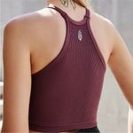 Free People New!  Movement Happiness Runs XS/S Ribbed Cocoa Brown Crop Top Photo 5