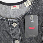 Levi's  Black Full Button Down Pinafore Overall Mini Tuli Denim Dress Size XS Photo 5