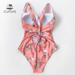 Cupshe New Salmon Pink Floral and One Piece Swimsuit Photo 4