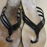 Vince Camuto  Black Rhinestone Thin Strappy Coastal Modest Vacation Resort Fli… Photo 1