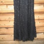 Mac Duggal 20889 Womens Black Sheer Applique Bustier Gown with Feather Straps Photo 7