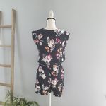 Loft  Sleeveless Black Floral Romper XS Photo 1