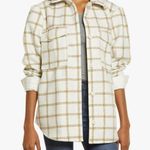 Treasure & Bond NWT$129 Womens Plaid Puff Sleeve Shirt Jacket Ivory Carsonpane M Photo 0