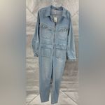 Free People  Women's New Lennox Zip Front Denim Jumpsuit Light Wash Size XL‎ Photo 1